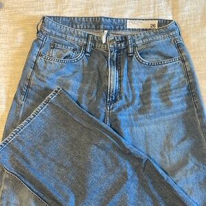 Rag & Bone Wide Leg Relaxed Fit Logan Featherweight Blue Jeans Women's 26.